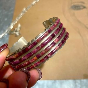Navaho spiny oyster sterling cuff